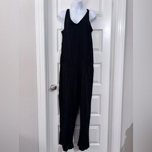 Pact Black Sleeveless Jumpsuit with Pockets